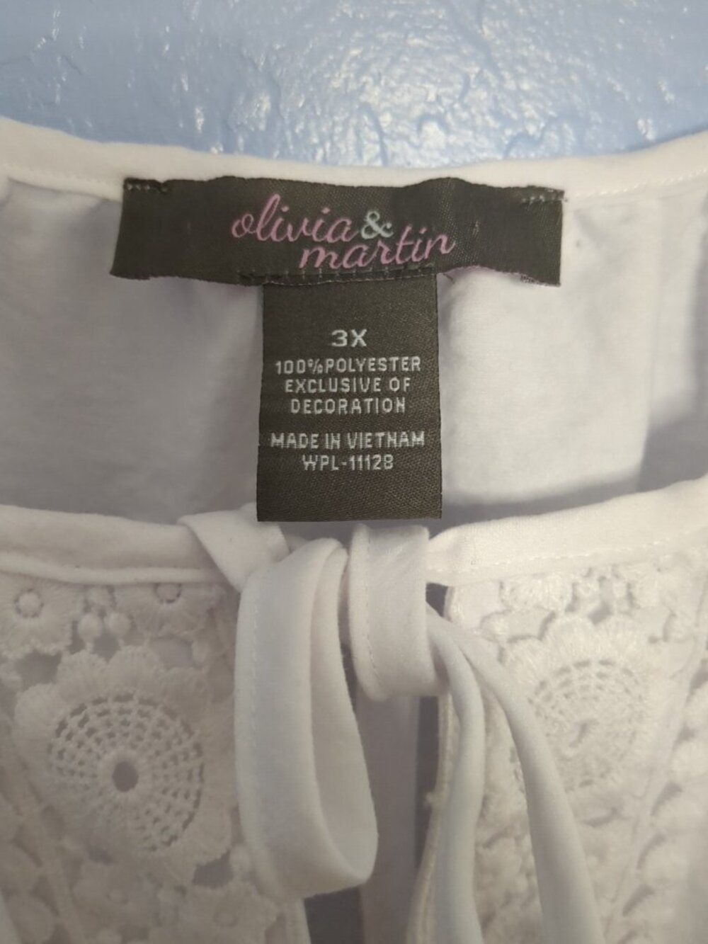 Olivia And Martin White Peasant Blouse Women Sz 3X Beach Summer Embroidered - Picture 2 of 12